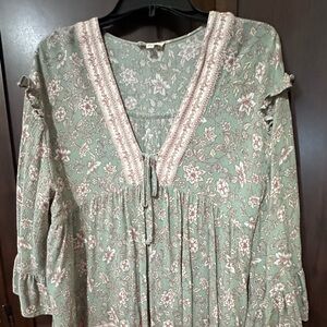 Missy Green Flowy Blouse